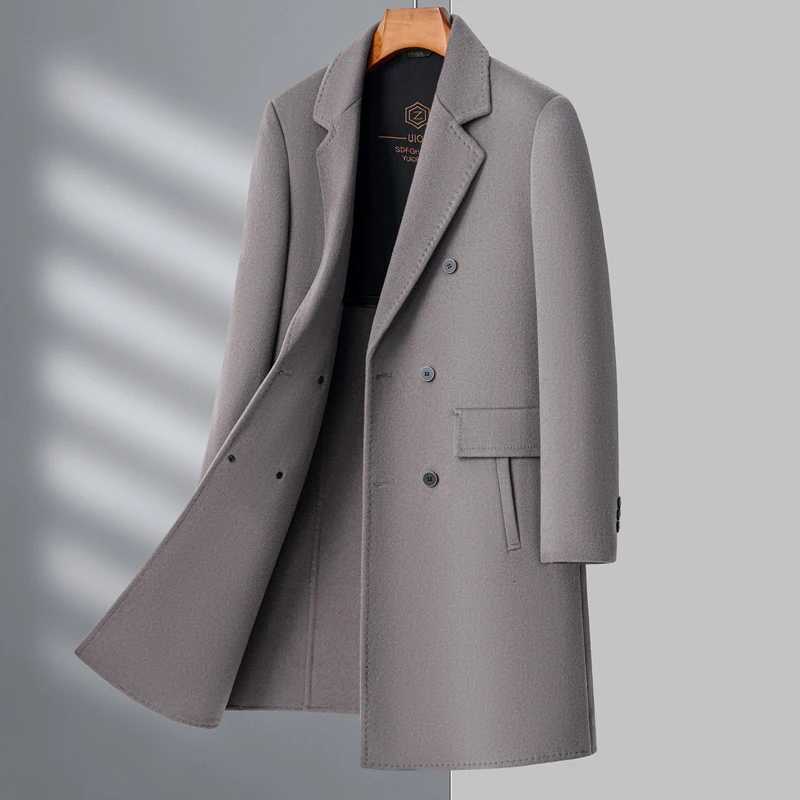 2025 Winter Men Wool Trench Coats Luxury Long Warm Wool Blends Jackets England Style Man Business Comfortable Overcoat ClothingT251025
