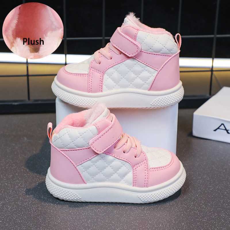 fleece lined sports shoes for boys and girls warm kids shoes for winter running sports shoes and basketball shoesT251025