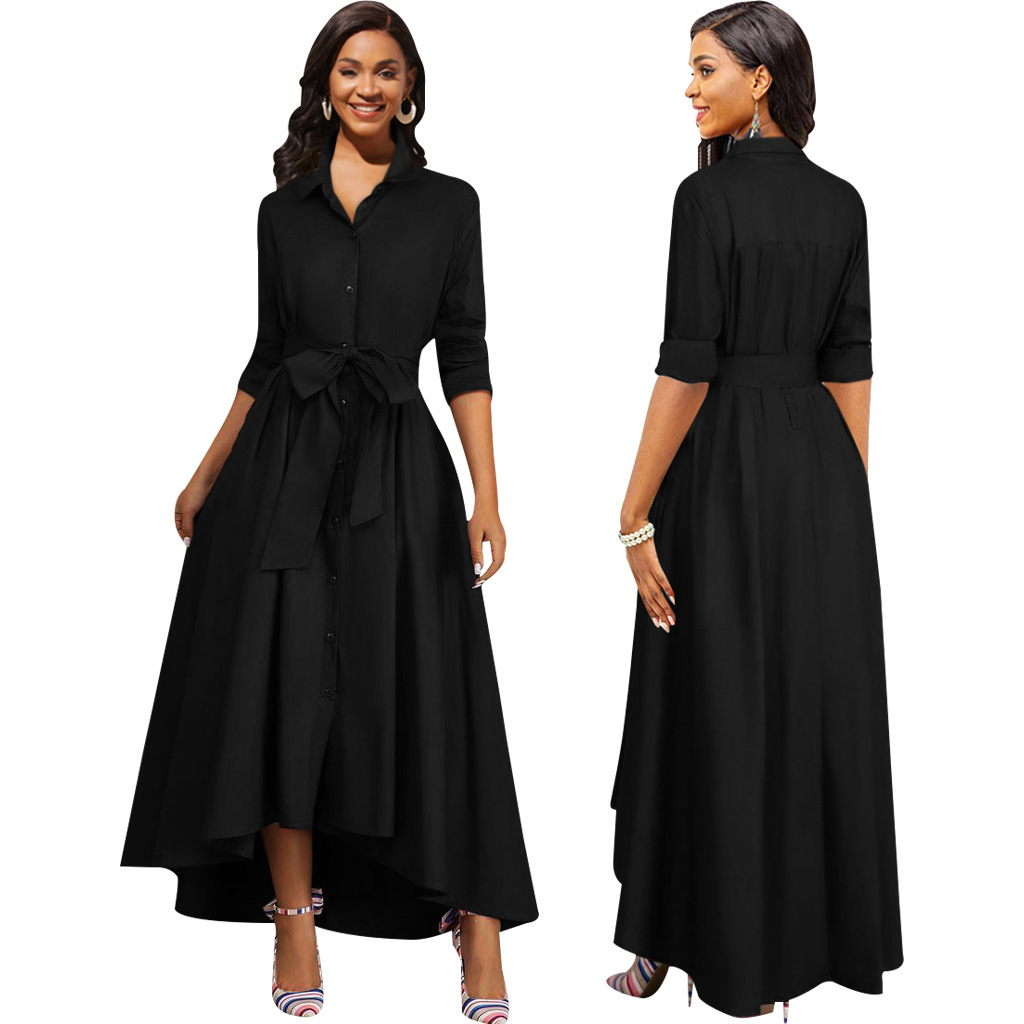 2025 New European and American Sexy Fashion Solid Color Long Sleeve White Collar Designer Women's Dress