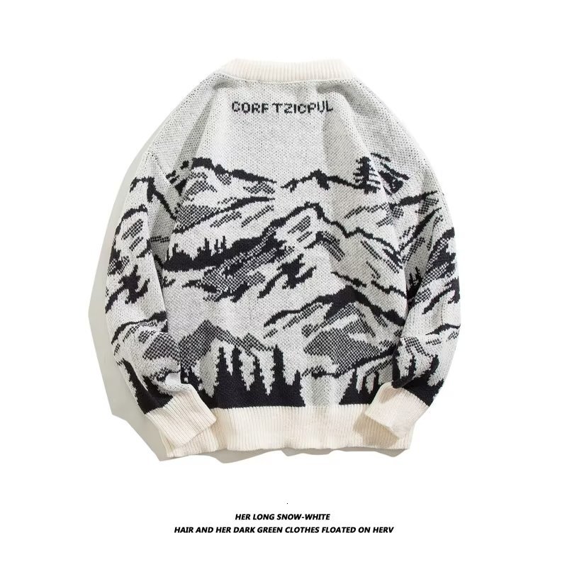 Men's Sweater Spring Autumn Creative Knitted Pullover Harajuku Style Loose Cool Designer Sweater Pullover Sweater Jacket
