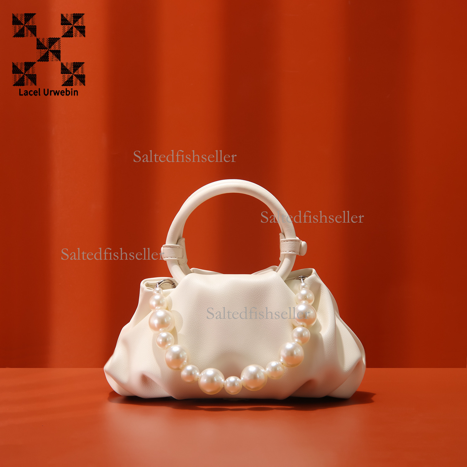 Lacel Urwebin Designer Luxury Mini Handbag Fashion Trend Summer Soft Leather Cloud Comfortable Bag Niche Versatile Elegant Pearl Shoulder Crossbody Ba
