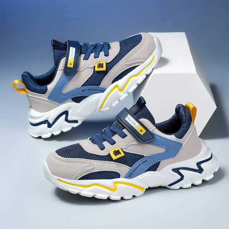 Kid Sneakers Sport Shoes for Boys Fashion Leather Children Breathable Mesh Comfort Shoes Casual Walking Outdoor Running ShoesT251025