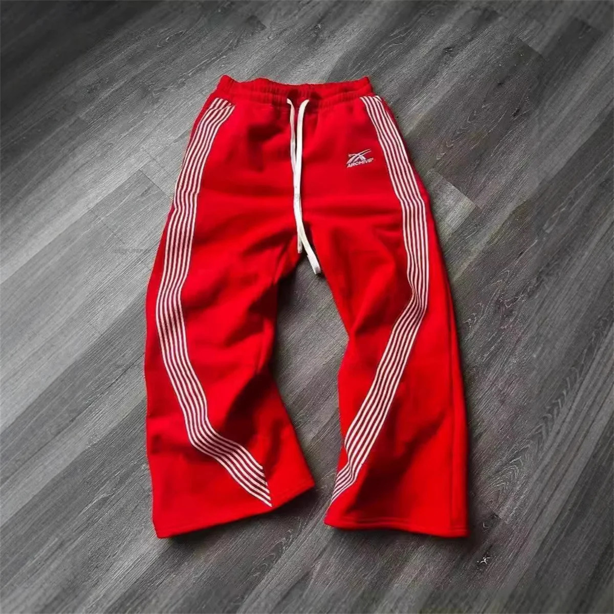 Y2k Gray Casual Pants Vintage Functional Tactical Mens Womens Premium Jogging Wide Leg Pants Drawstring Streetwear Sweatpants 251024