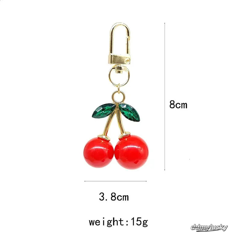 Trendy Alloy Cherry Keychain Charm Accessory Womens Bag Car Pendant Adornment Individualized Decoration For Women 240829 Ddmylucky