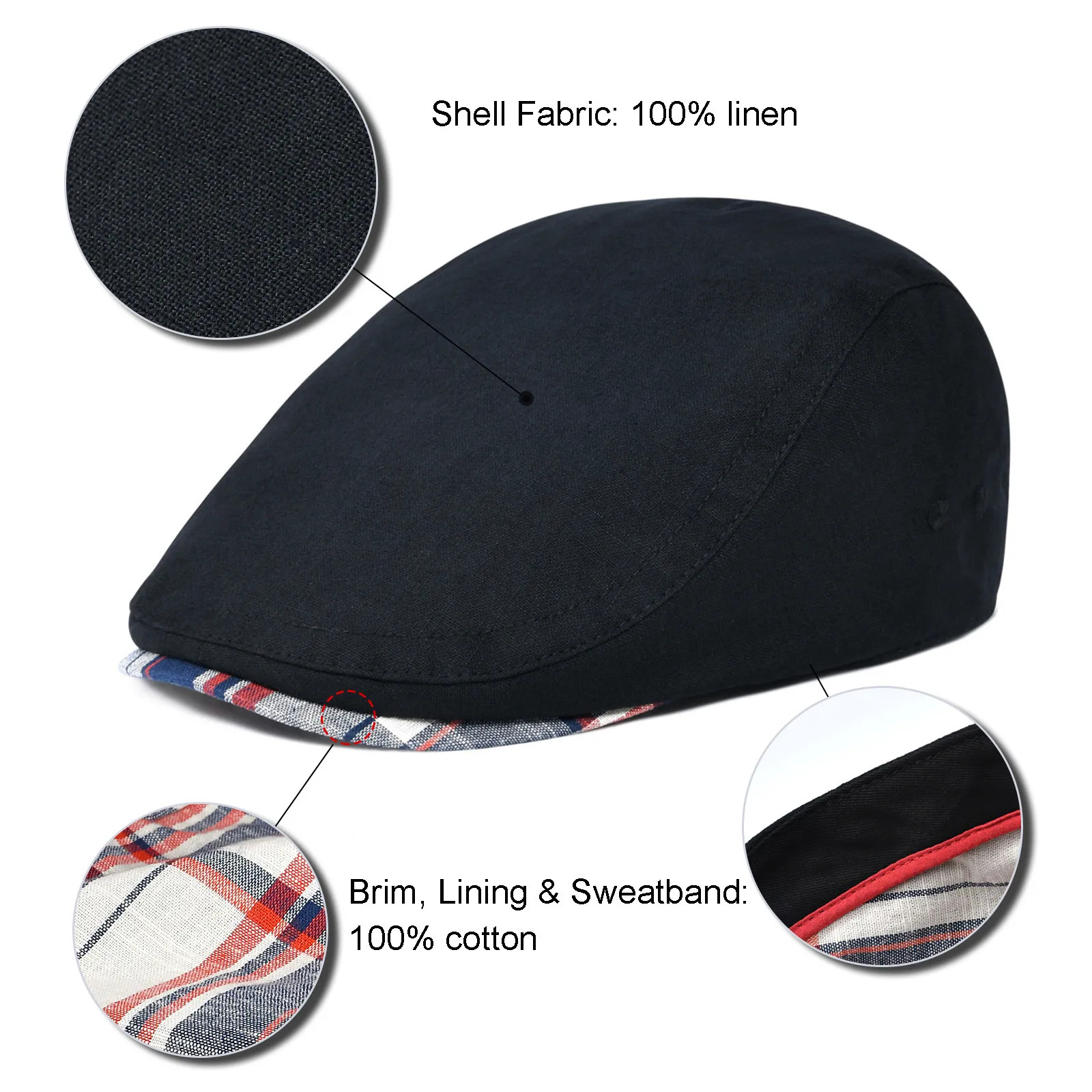 Jangoul Mens Flat Cap Soft Vintage Linen Hats Casual Retro sboy Hat Beret for Male Driving Ivy Hats Summer Autumn 251021