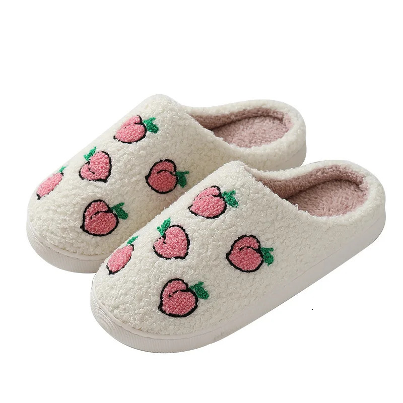 Slippers Women Cute Fruit Women Winter Indoor Warm Soft Sole Breathable Comfortable Nonslip Bedroom Casual Flats Cotton Shoes251020