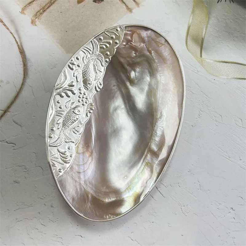 Caviar Dish Pearl Tray for Hotel Tabletop Display Prop Elegant Decorative Serving Dish Handmade with Natural Shell Material Y251025