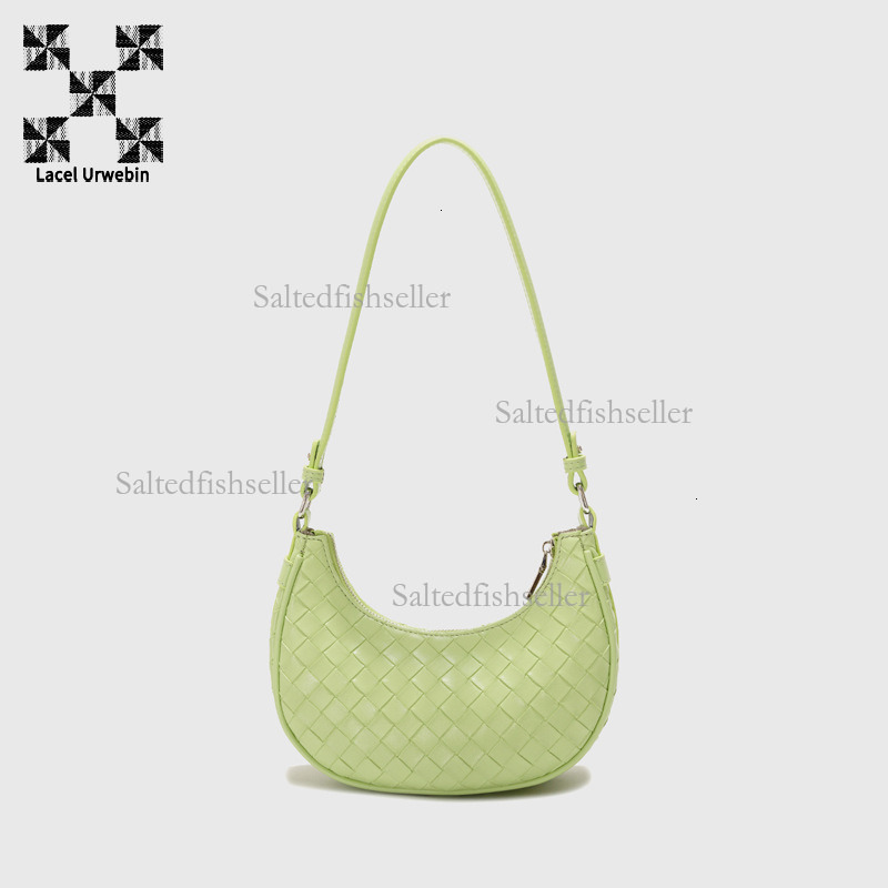 Lacel Urwebin Designer Luxury Knitted Crescent Handbag Fashion New Style Versatile High End Casual Simple Diamond Grid Single Shoulder Crossbody Bag