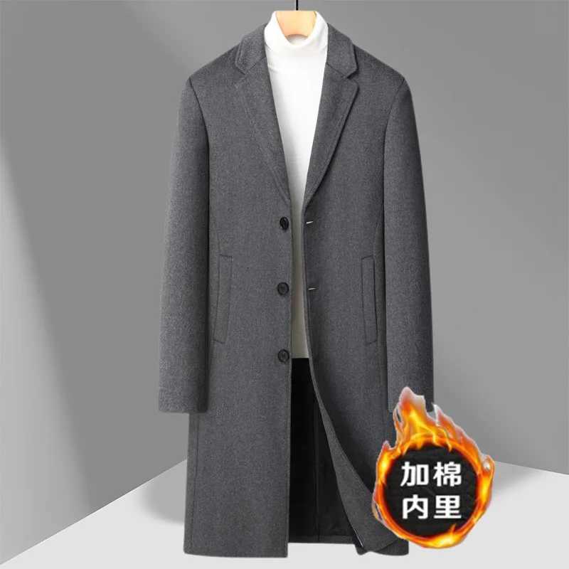 Autumn Winter New Fashion Mens Turndown Collar Long Sleeve Singlebreasted Solid Color Casual Trendy Wool Jackets Male CoatsT251025