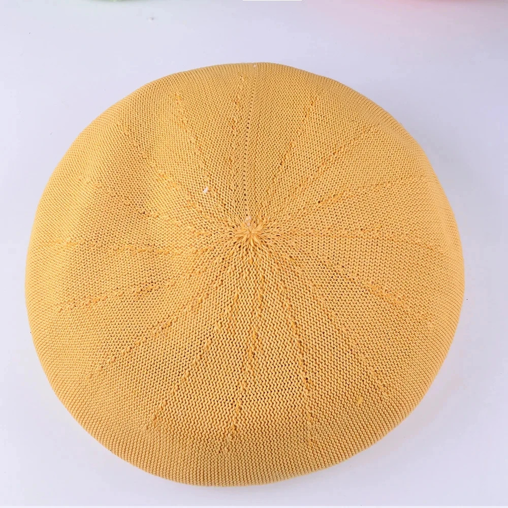 11 colors beret solid hat female knit acrylic cap spring summer autumn hat solid color top quality Women Boina Wholesale 251023