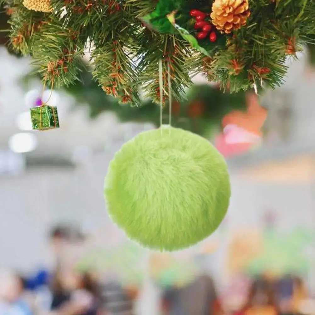 12pcs Plush Christmas Ball Decoration Christmas Tree Decoration Christmas Party Christmas Tree Home Furnishings C251024