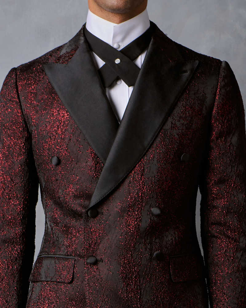 Glitter Men Suits Double Breasted Peaked Lapel Formal Jacket Blazer Slim Fit Evening Prom Wedding Party Tuxedos Custom Made