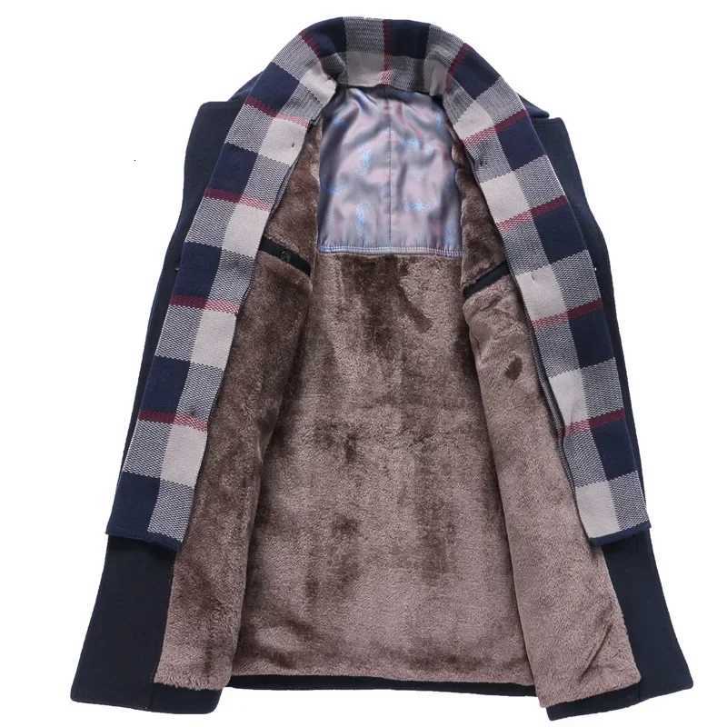 New Men Business Casual Woolen Blends Cashmere Trench Coats Winter Long Jackets Man Fleece Warm Overcoats Wool Blends Size 4XLT251025
