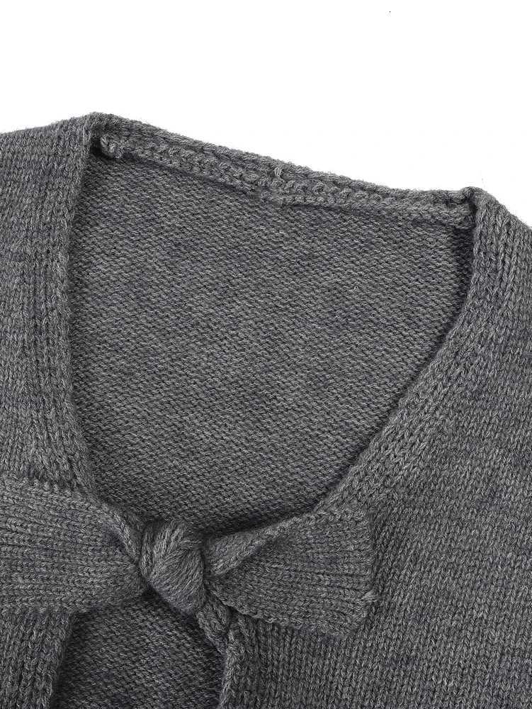 Womens Solid Color Bow Cardigan 2025 Autumn Winter Collection Casual Warm Office Wear Home Comfort Fashion Best ChoiceT251025