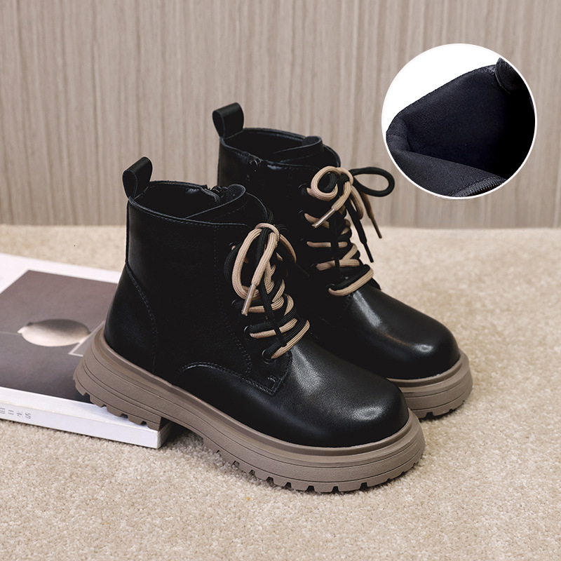 Women's designer fashionable wool lined Martin boots for autumn and winter, new children's snow boots, girls' short boots, children