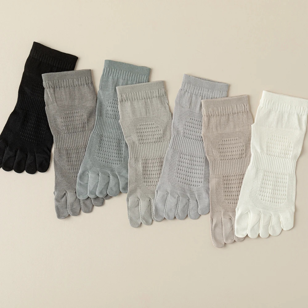 5 Pairs Five Finger Socks Men Summer Mesh Toe Socks with Separate Fingers High Quality Cotton Ankle Socks Sports Running 251023