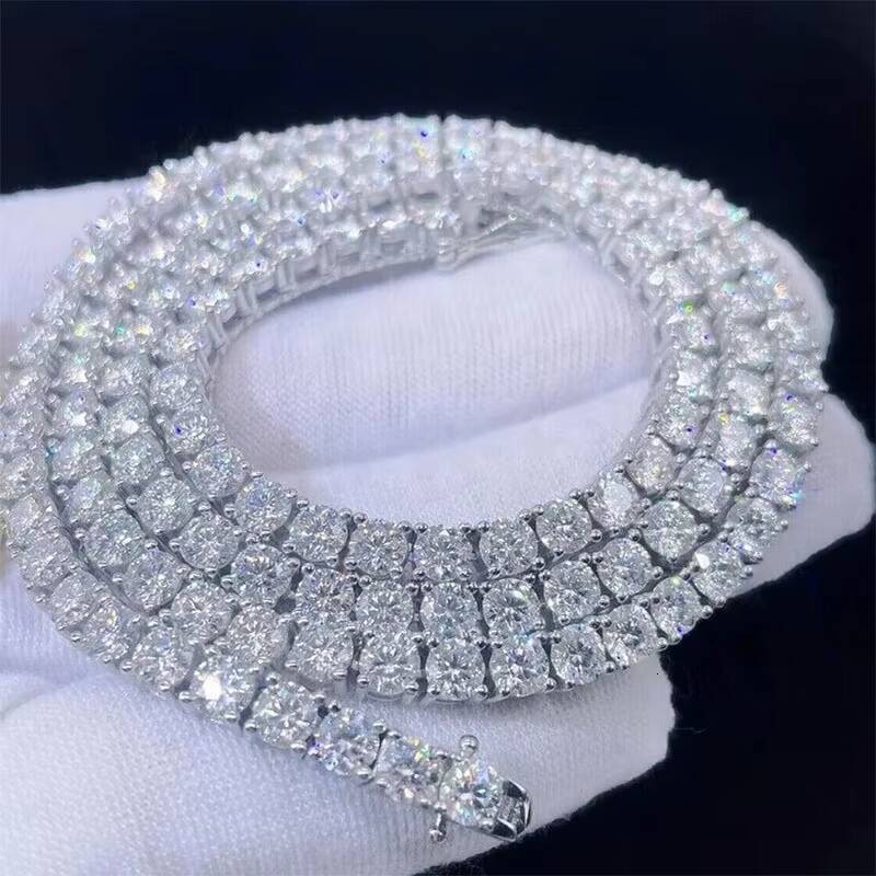 Cheapest Price Hip Hop 925 Sterling Silver 2mm 3mm 4mm 5mm 65mm Vvs Moissanites Diamond Necklace Moissanite Tennis Chain