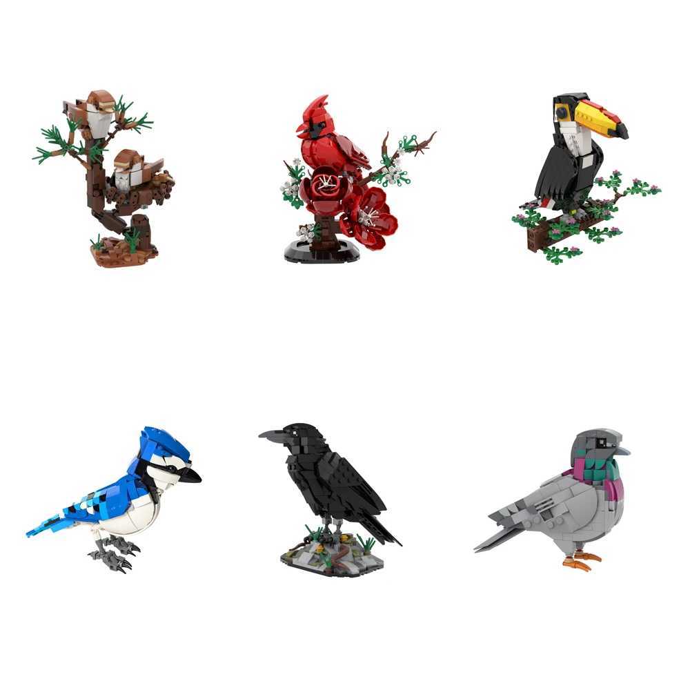 MOC Raven Model Building Blocks Sets Clever Raven Black Bird 3D Home Ornament Brick STEM Toy Adult Halloween Gift C251023
