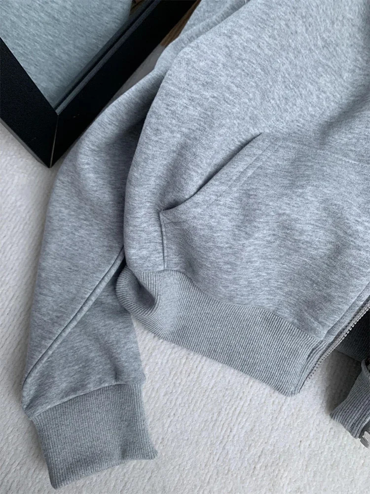 Vintage Harajuku Korean Y2k Fashion Hoodies Women Grey Long Sleeve Sweatshirt Streetwear Aesthetic 90s Sweatshirt 2000s Clothes 251021