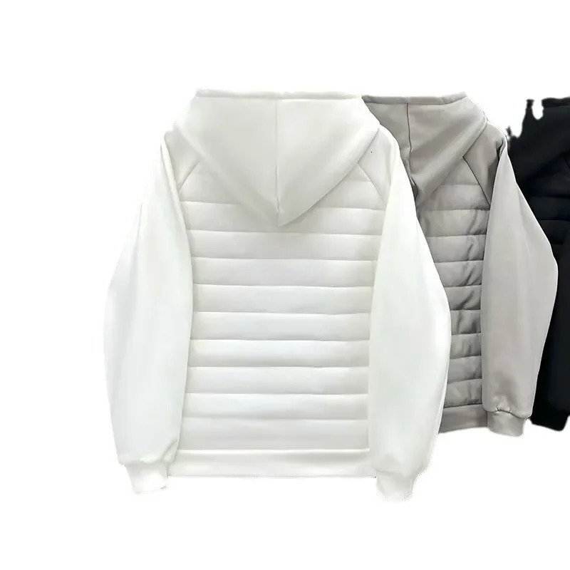 Mens Winter CottonPadded Casual Hooded Sweatshirt Jacket Lightweight Full Covered Edge Couples Jacket Loose Style Parkas 251024