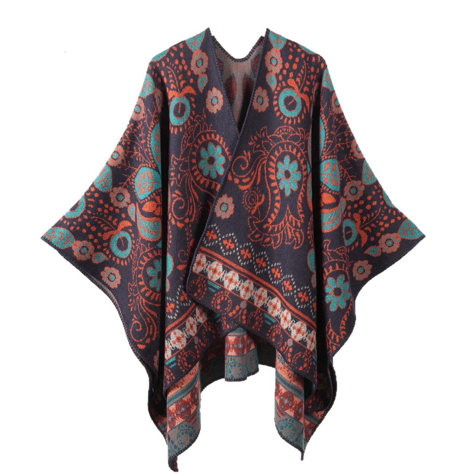 New Cashew HighQuality Jacquard Thickened Warm Shawl for Women Autumn Winter Outdoor ColdProof Cape