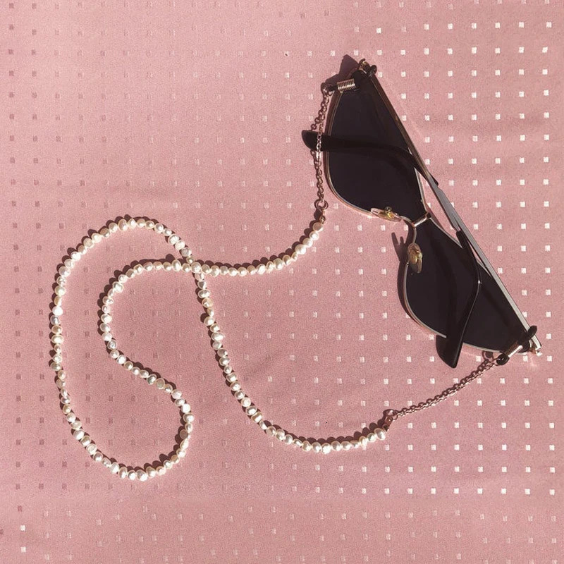 Handmade Trendy Irregular Natural Freshwater Pearl Sunglasses Chain Antislip Beaded Eyeglass Chain Neck Strap 70cm Cord Novelty 251023