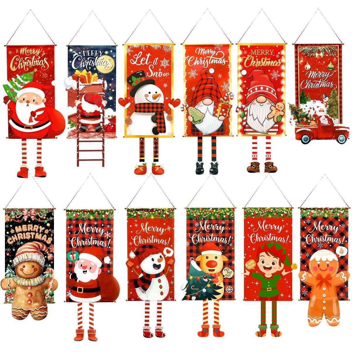 Christmas Hanging Flag Merry Christmas Decorations For Home 2024 Xmas Gifts Christmas Ornament Navidad Natal Noel New Year 2025 C251024