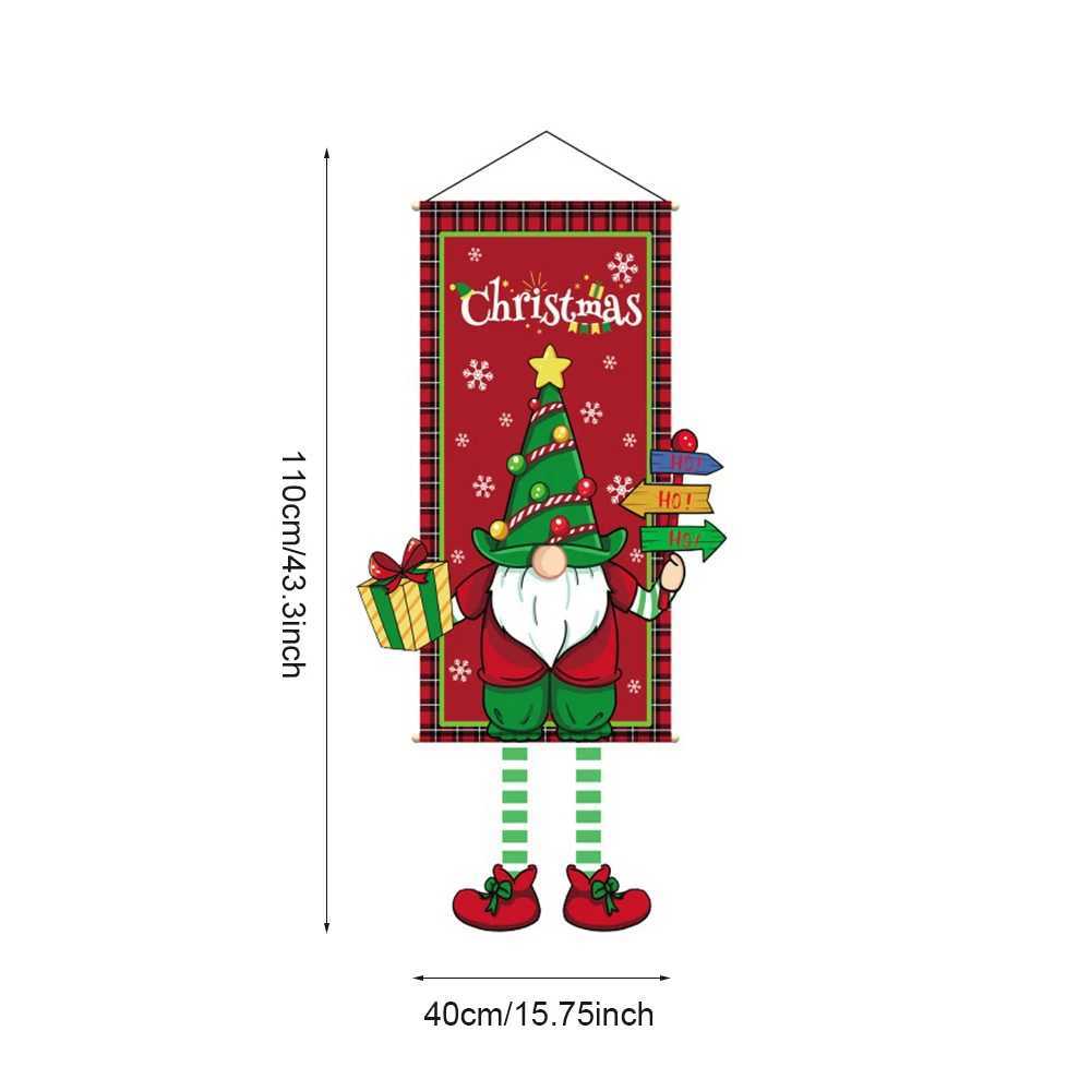 Runtowo 2025 Christmas Hanging Flag Banner Christmas Decorations For Home Christmas Door Ornaments Santa Claus Snowman Gifts C251024