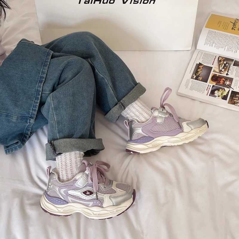Childrens Casual Sneakers 3 18 Years Old Silver Mesh Lightweight Boys Girls Shoes Four Season Kids Single Shoes Boys ShoesT251025