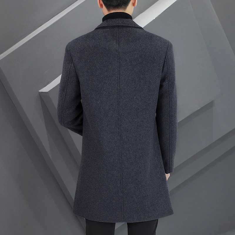 High Quality Mens MidLength Woolen Coats 2025 Autumn Winter Business Casual Wool Windbreaker Jackets Outwear Overcoat Clothing J251115