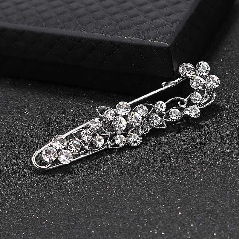 Inlaid Charming Refined Crystal Rhinestone Branch Brooches hijab pins for Man Women Suit Scarf Flower Brooch Pin Jewelry2019 J251115