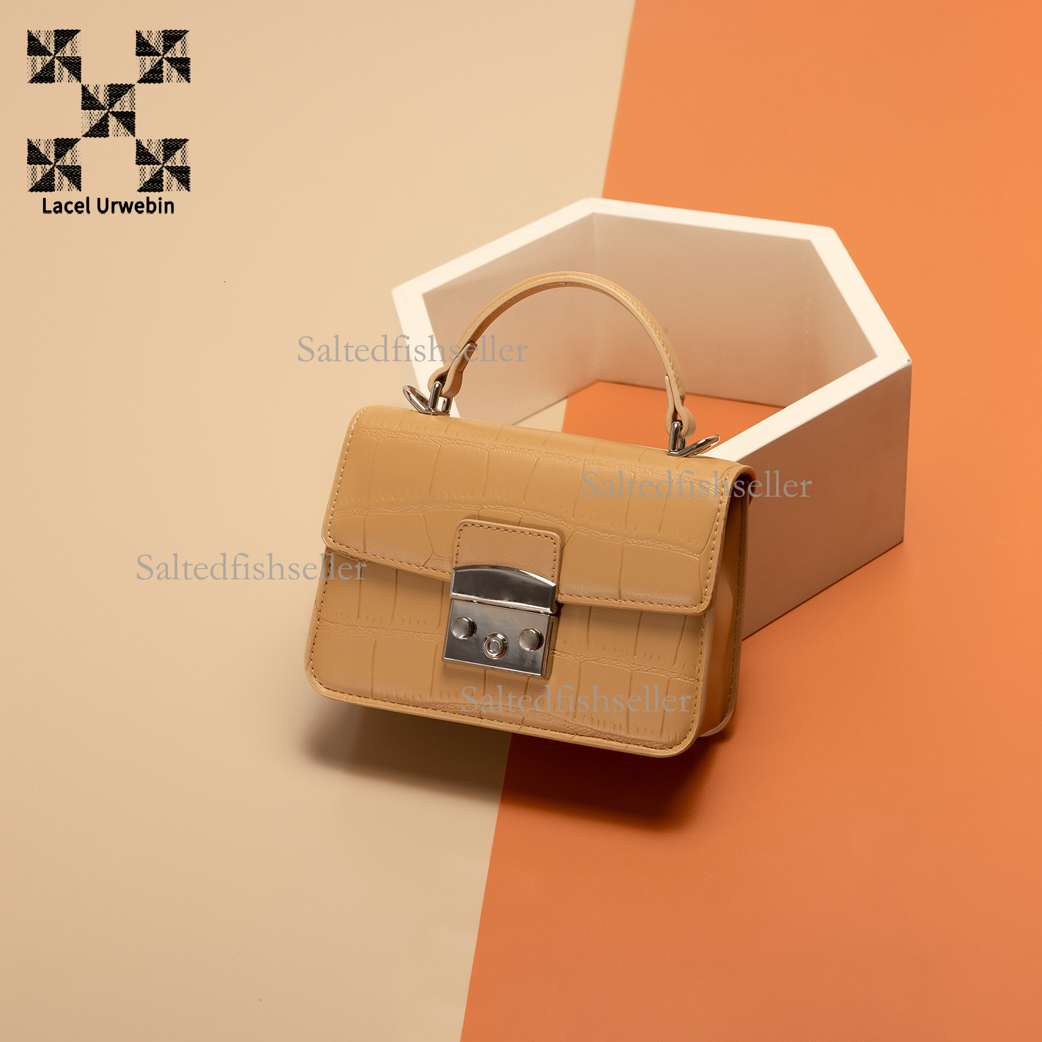 Lacel Urwebin Designer New Korean Casual Metal Snap Button Handbag Fashion And Chic Small And Exquisite Small Square Bag Single Shoulder Women's 