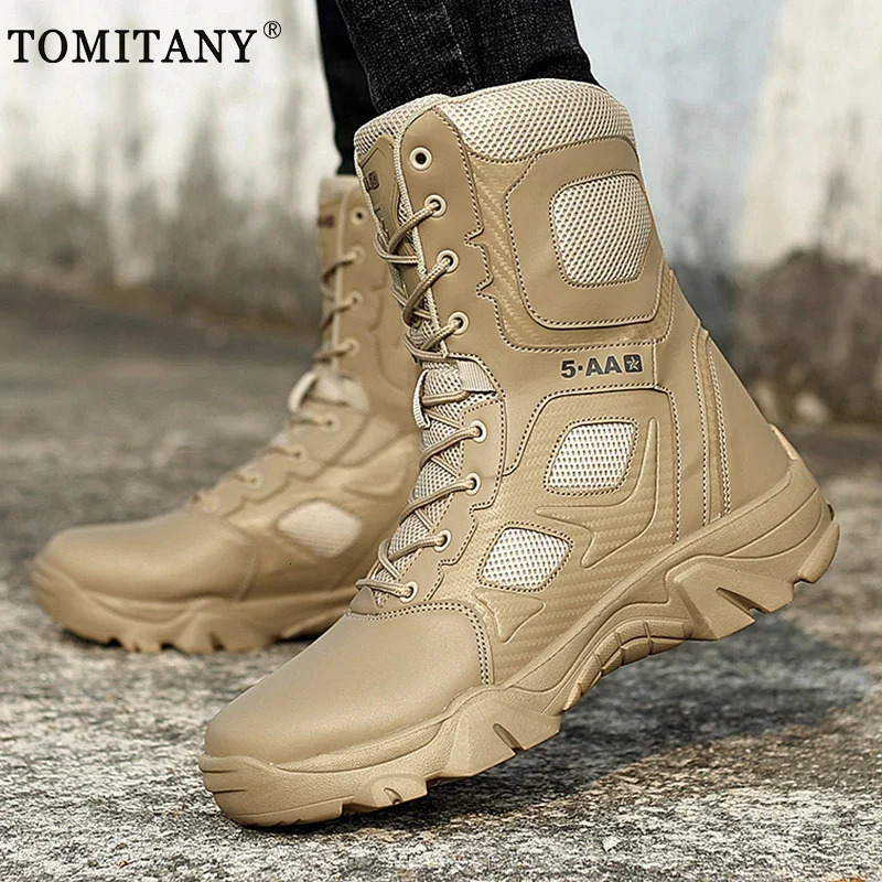 Men Shoes Winter Men Combat Tactical Boots Ankle Work Safety Shoes Special Force Army Boots Male Waterproof Motorcycle Shoe 251021