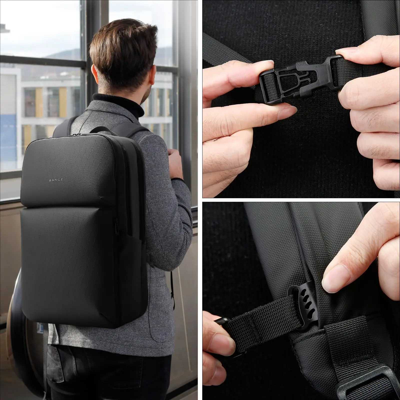 BANGE Smart Waterproof Travel Backpack Business Flight Approved Carry on Backpack Large Capacity 16 inch Laptop Backpack for Men W251025