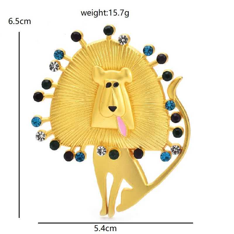 Wulibaby Vintage Lion Brooches For Women Unisex Lovely Alloy Rhinestone Animal Party Casual Brooch Pins Gifts J251115