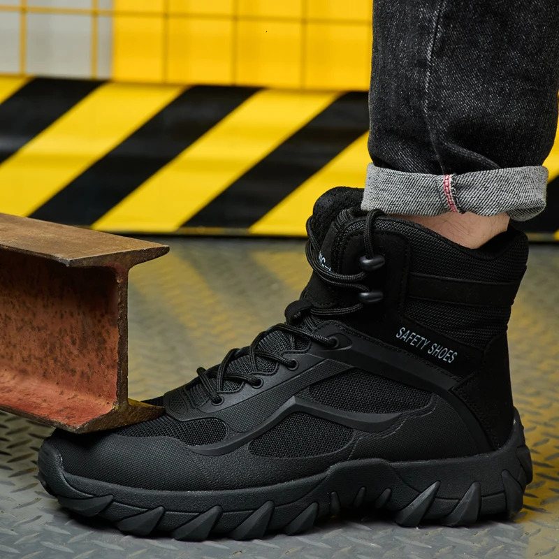 Mens outdoor safety Boots desert tactical Boots PunctureProof Work Boots Steel Toe shoes Protective Boots Indestructible shoes 251021