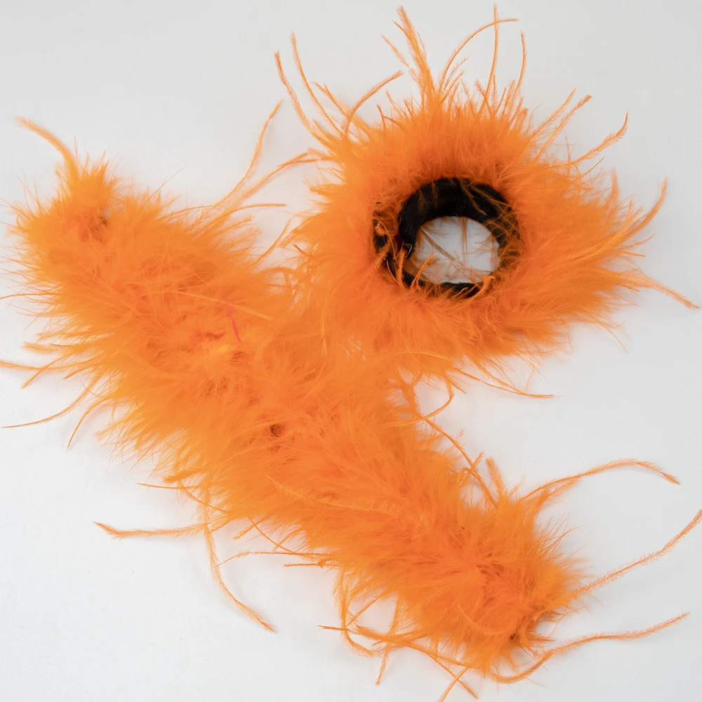 12PCS Orange Ostrich Feather Cuffs Womens Wrist and Ankle Feather Wristbands Fashion Clothing Accessories Feather Cufflinks 251023