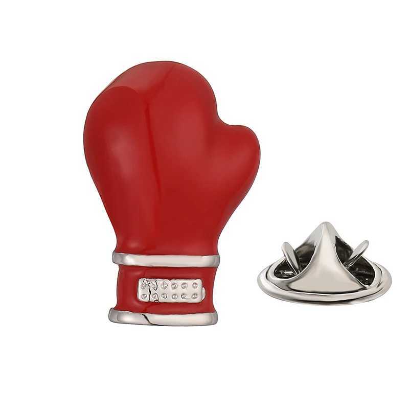 High quality red boxing gloves brooch fashion brand denim clothing hat scarf suit lapel badge pin mens brooch J251115