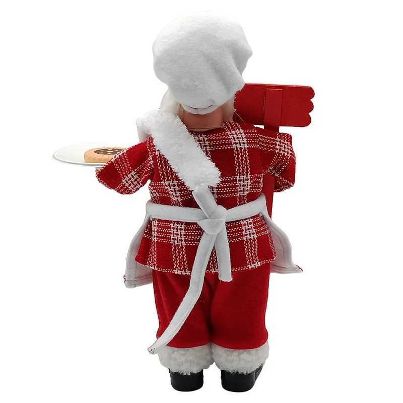 12 inch Christmas Standing Chef Santa Claus Merry Christmas Decoartions For Home Xmas Ornaments Navidad Party Supplies Noel 2023 C251024