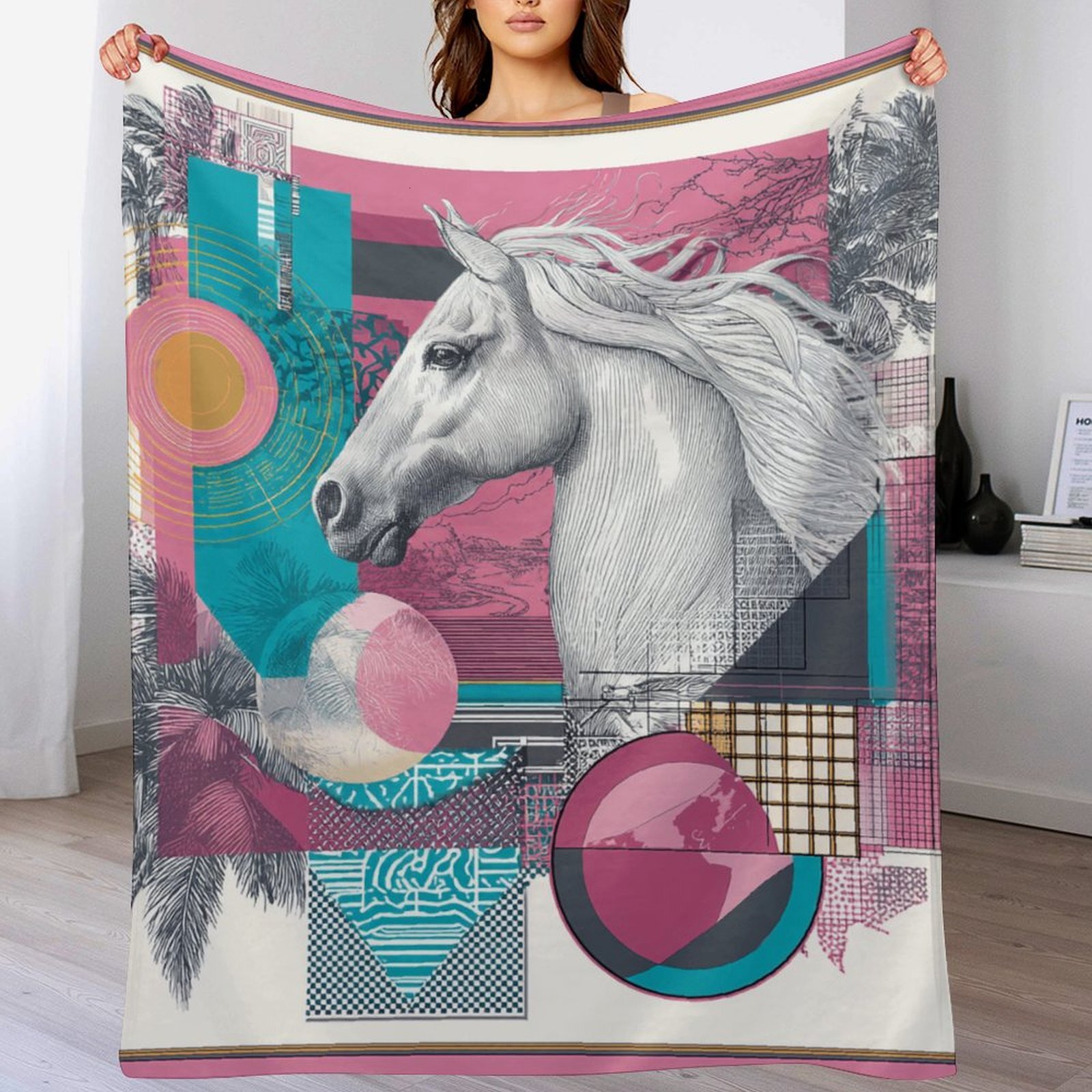 H Designer Horse blanket blanket throw cashmere vibration blanket copert Home Travel Throw Summer Air Conditioner Beach home bedding blankets throws H