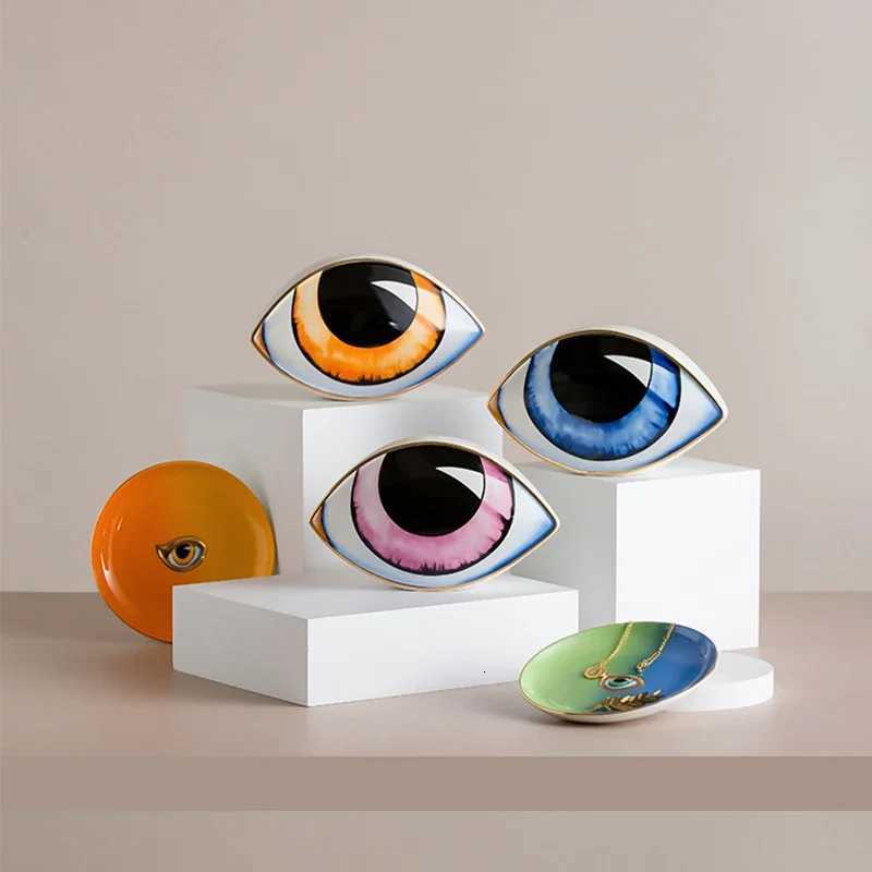 Nordic Style Ceramic Devils Eye He Decor Eye Abstract Ornament Scpture Statues Study Ro Abstract Decoration Gift Giving Y251025