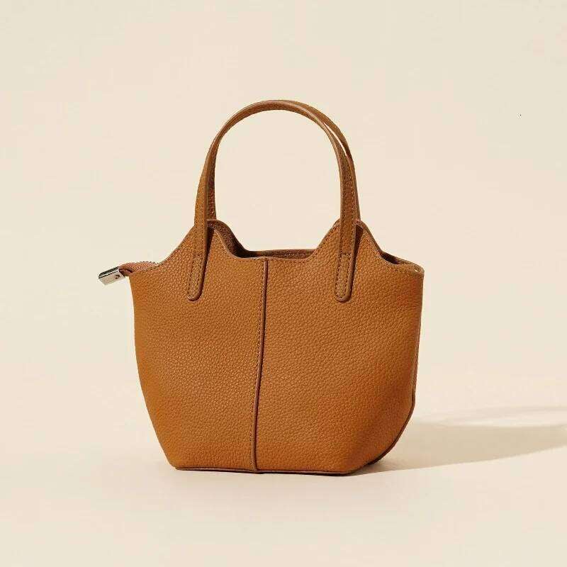 Women Genuine Leather Vegetable Basket Shoulder New Designer Casual Female Small Tote Girls Crossbody Bags 1025
