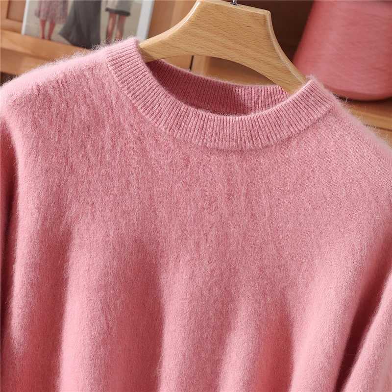 Winter Mink Cashmere Sweater Womens Pullover Round Neck Loose Large Size Knitted Bottoming Shirt Thickened And WarmT251025