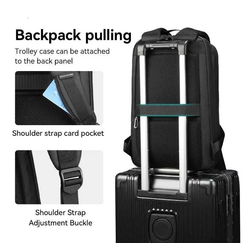 MARK RYDEN Slim Laptop Backpack for Men Business Minimalist Backpack YKK Zipper Scratch Resistant With USB W251025