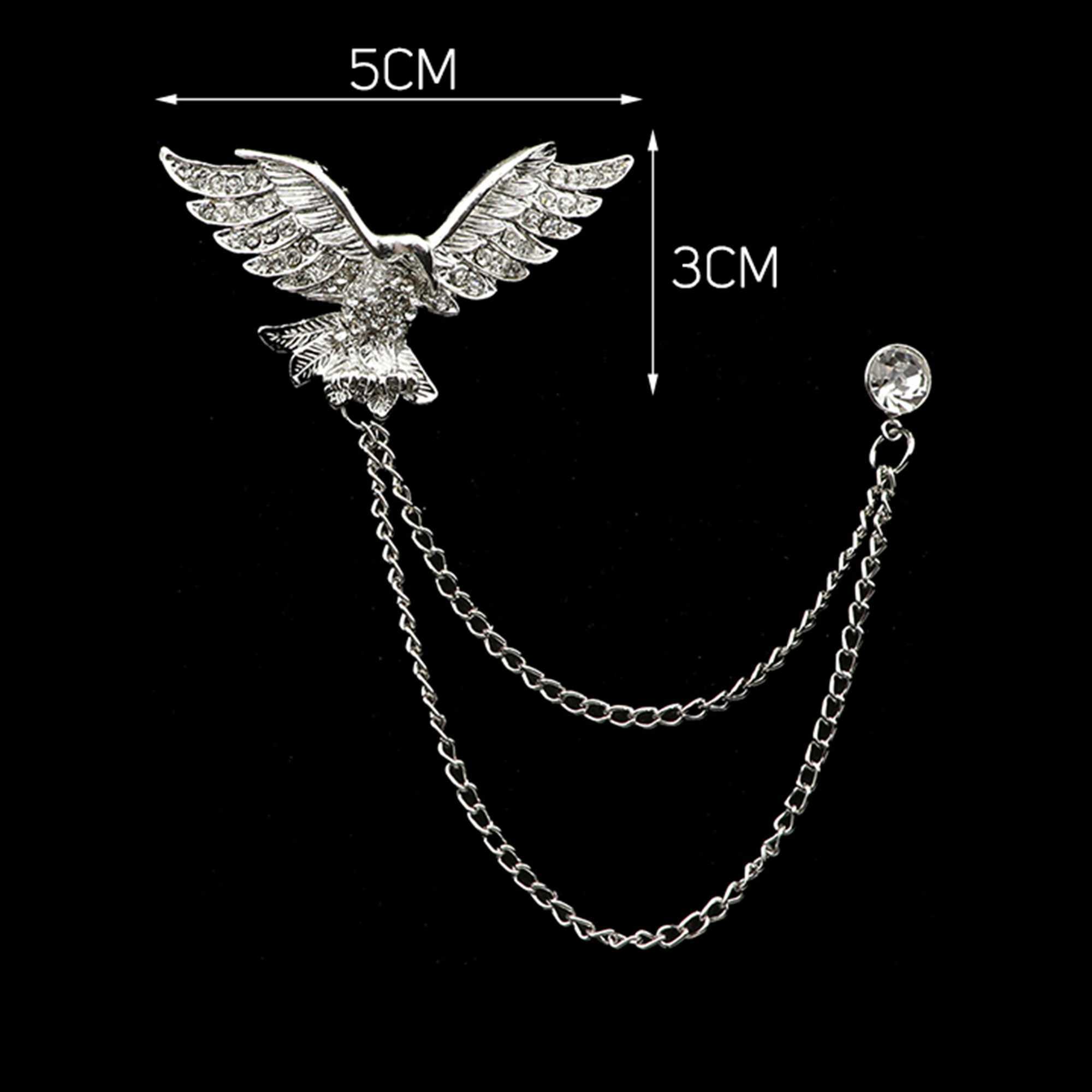 New Retro Men Suit Tassel Chain Lapel Pin Dragon Deer Crown Skull Hand Brooch Unisex Classic Vintage Punk Style Breastpin Gifts J251115