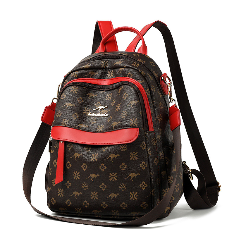 backpack luxury 2025 New Women Backpack Printed Fashion 3-Way Convertible Bag Large Capacity Travel Backpack Shoulder Bag Free Shipping