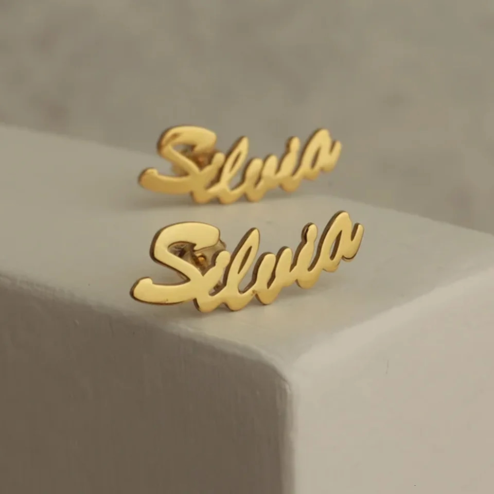 Customized Personalized Name Letter Earrings Stainless Steel Name Jewelry Earrings Womens Jewelry Gifts 251023