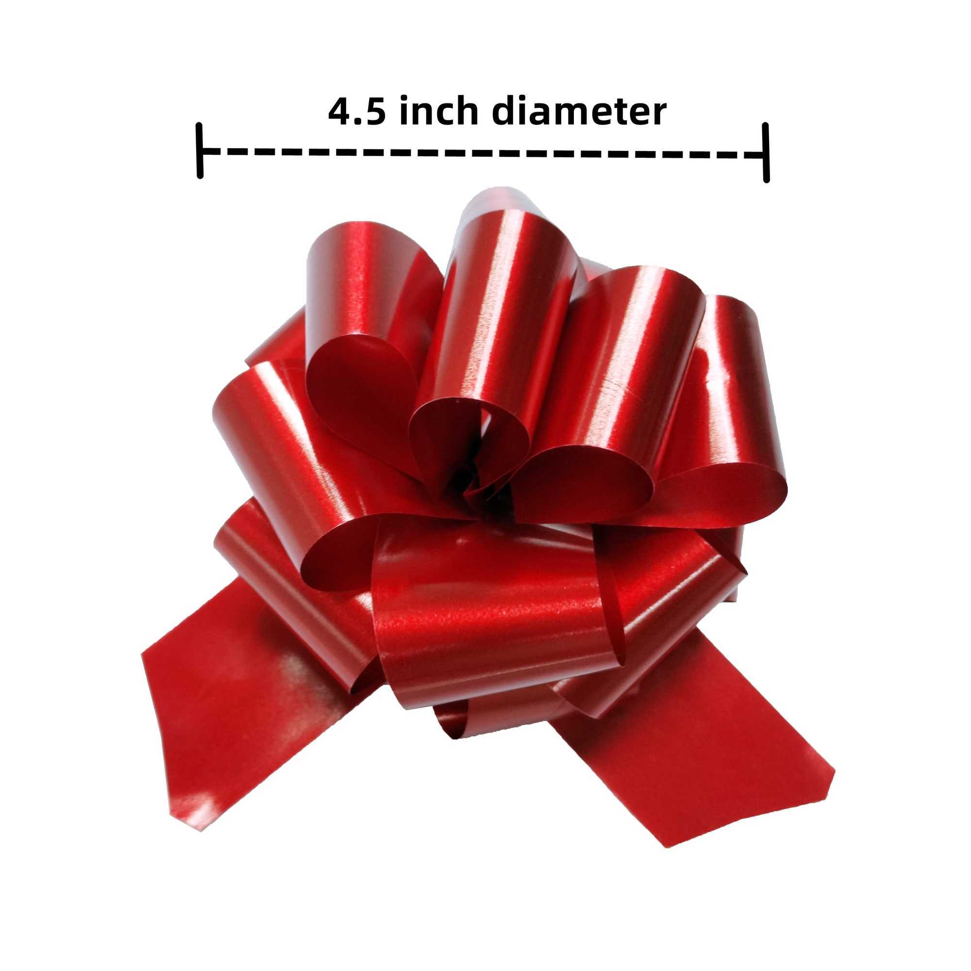 Christmas Pull String Bows Big 45 Inch Gift Bows Ribbon 12PCS for Xmas Present Wrapping Florist Flower Basket Decoration C251024