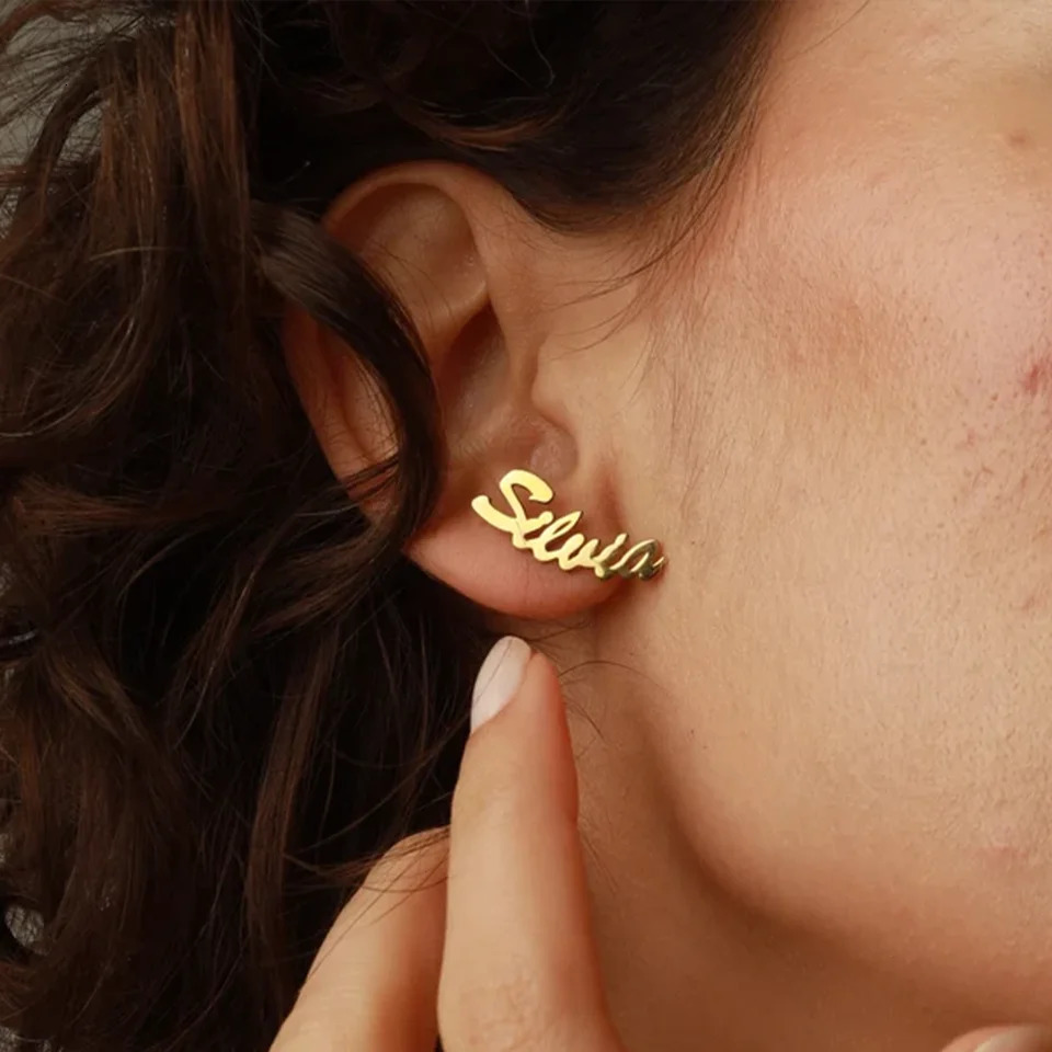 Customized Personalized Name Letter Earrings Stainless Steel Name Jewelry Earrings Womens Jewelry Gifts 251023