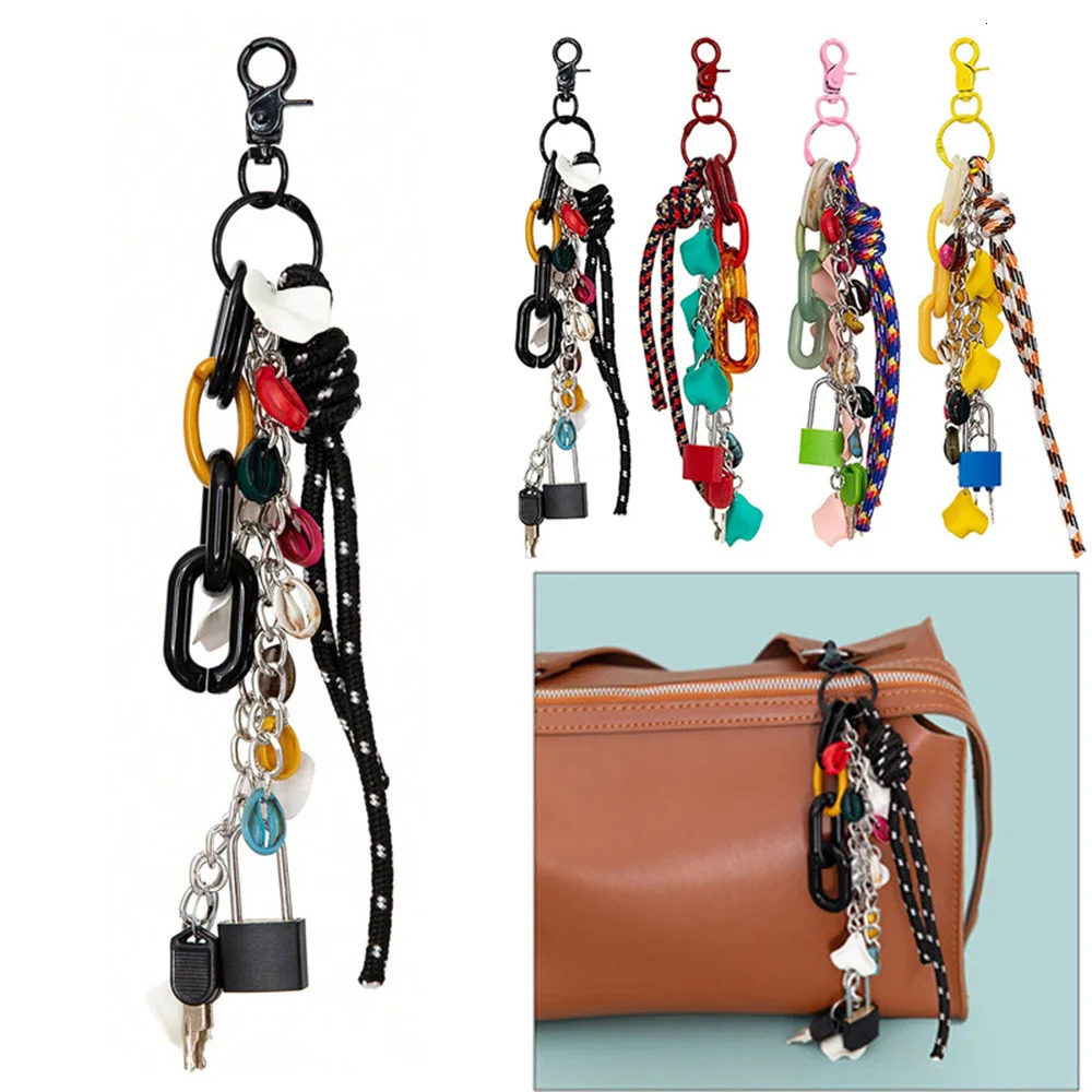 1pc MultiFunctional Diy Acrylic Bag Charms Keychain Lock Chain For Cute Lady Phone Case Hanging Ornaments Y2k Bag Accessories 251023